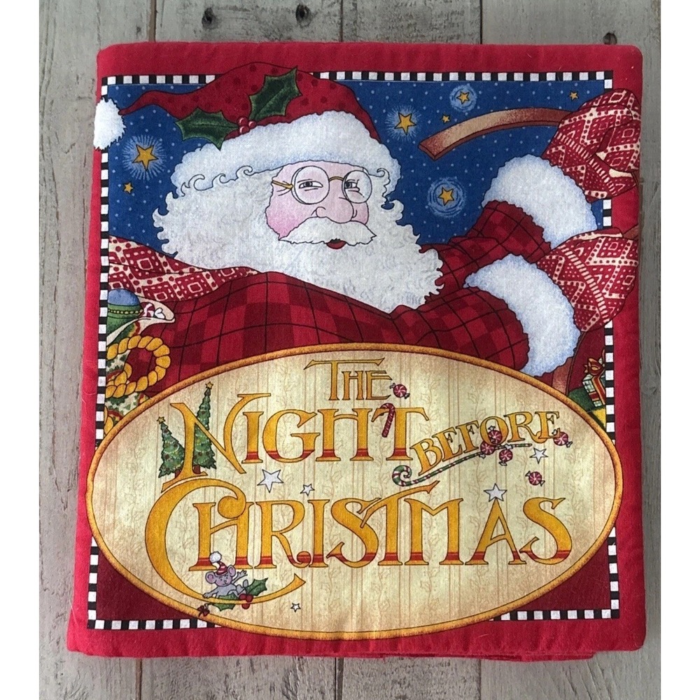 Mary Engelbreit The Night Before Christmas Large Cloth Plush Santa Book